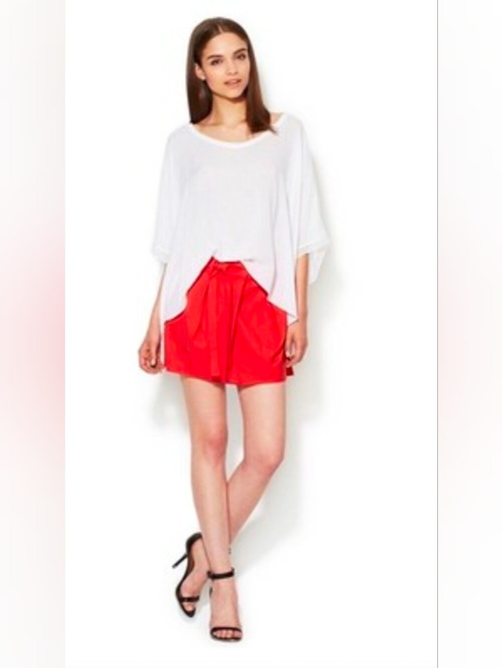 Helmut Lang Orange Red Tie-Waist Bermuda Shorts Size P